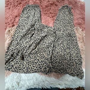 Aerie Leopard Print Pants - Black and Tan